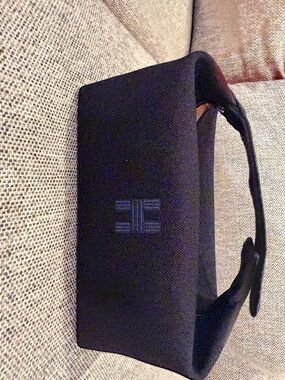 Hermes Black Canvas Cosmetic Case with Embroidered Logo